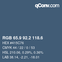 カラーコード: RGB 65.9 92.2 118.6 | qconv.com