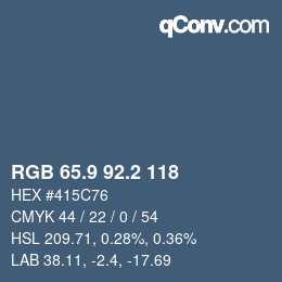 カラーコード: RGB 65.9 92.2 118 | qconv.com