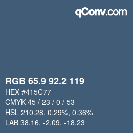 カラーコード: RGB 65.9 92.2 119 | qconv.com