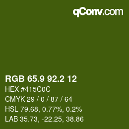 カラーコード: RGB 65.9 92.2 12 | qconv.com
