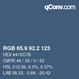 カラーコード: RGB 65.9 92.2 123 | qconv.com