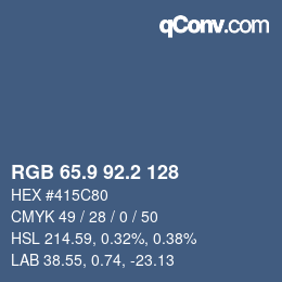 Color code: RGB 65.9 92.2 128 | qconv.com