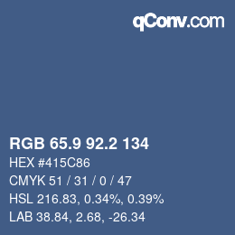 カラーコード: RGB 65.9 92.2 134 | qconv.com