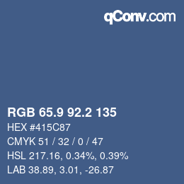 カラーコード: RGB 65.9 92.2 135 | qconv.com