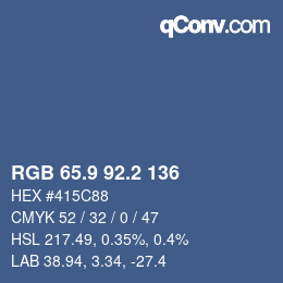 カラーコード: RGB 65.9 92.2 136 | qconv.com