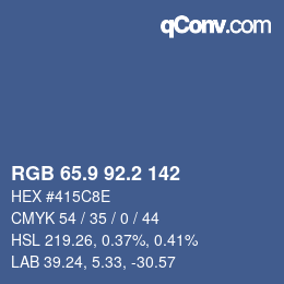 Color code: RGB 65.9 92.2 142 | qconv.com