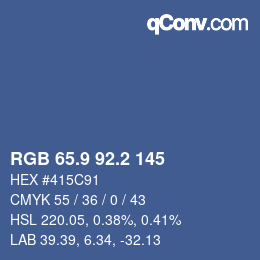 Color code: RGB 65.9 92.2 145 | qconv.com