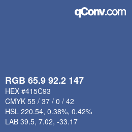 Color code: RGB 65.9 92.2 147 | qconv.com