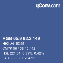 カラーコード: RGB 65.9 92.2 149 | qconv.com