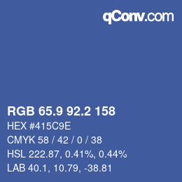 カラーコード: RGB 65.9 92.2 158 | qconv.com