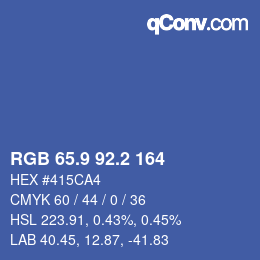 Color code: RGB 65.9 92.2 164 | qconv.com