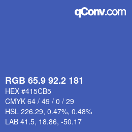 Color code: RGB 65.9 92.2 181 | qconv.com