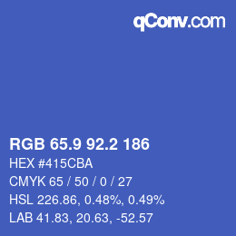 カラーコード: RGB 65.9 92.2 186 | qconv.com