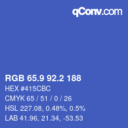 カラーコード: RGB 65.9 92.2 188 | qconv.com