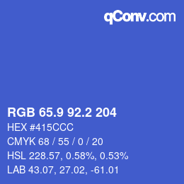 カラーコード: RGB 65.9 92.2 204 | qconv.com