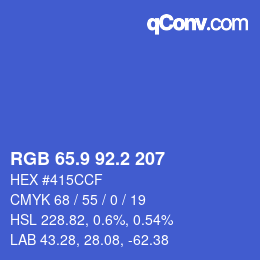 カラーコード: RGB 65.9 92.2 207 | qconv.com