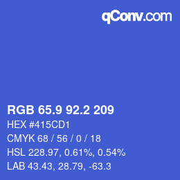 カラーコード: RGB 65.9 92.2 209 | qconv.com