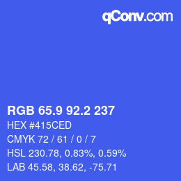 カラーコード: RGB 65.9 92.2 237 | qconv.com