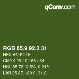 カラーコード: RGB 65.9 92.2 31 | qconv.com