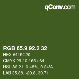 カラーコード: RGB 65.9 92.2 32 | qconv.com