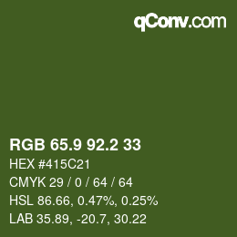 Color code: RGB 65.9 92.2 33 | qconv.com