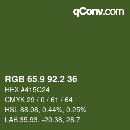 カラーコード: RGB 65.9 92.2 36 | qconv.com