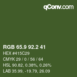 カラーコード: RGB 65.9 92.2 41 | qconv.com