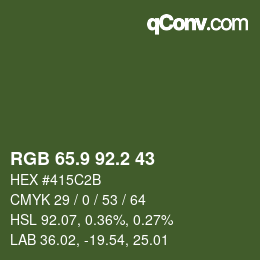 カラーコード: RGB 65.9 92.2 43 | qconv.com