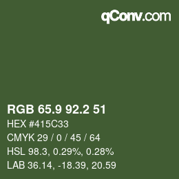 カラーコード: RGB 65.9 92.2 51 | qconv.com