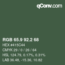 Color code: RGB 65.9 92.2 68 | qconv.com