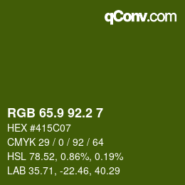 カラーコード: RGB 65.9 92.2 7 | qconv.com