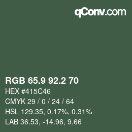 カラーコード: RGB 65.9 92.2 70 | qconv.com