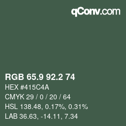 カラーコード: RGB 65.9 92.2 74 | qconv.com