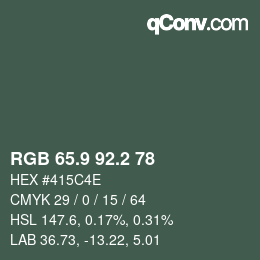 カラーコード: RGB 65.9 92.2 78 | qconv.com