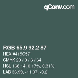 カラーコード: RGB 65.9 92.2 87 | qconv.com