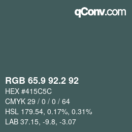 Color code: RGB 65.9 92.2 92 | qconv.com