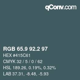 Color code: RGB 65.9 92.2 97 | qconv.com