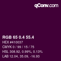 カラーコード: RGB 65 0.4 55.4 | qconv.com