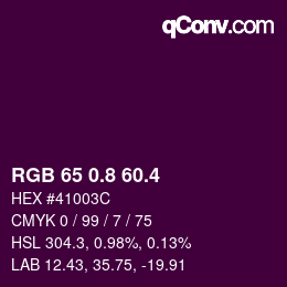 カラーコード: RGB 65 0.8 60.4 | qconv.com