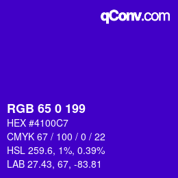 Color code: RGB 65 0 199 | qconv.com