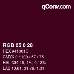 Color code: RGB 65 0 28 | qconv.com