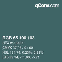 Color code: RGB 65 100 103 | qconv.com