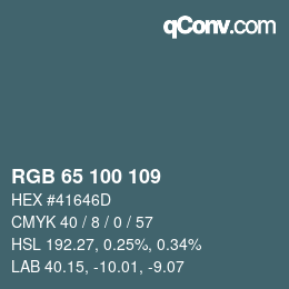 Color code: RGB 65 100 109 | qconv.com