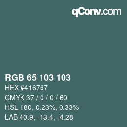 カラーコード: RGB 65 103 103 | qconv.com