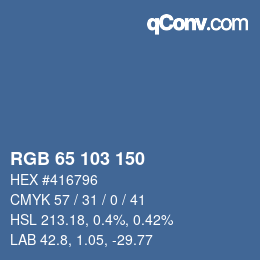 Farbcode: RGB 65 103 150 | qconv.com