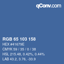 Color code: RGB 65 103 158 | qconv.com