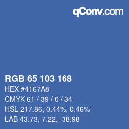 カラーコード: RGB 65 103 168 | qconv.com