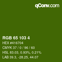 颜色代码: RGB 65 103 4 | qconv.com