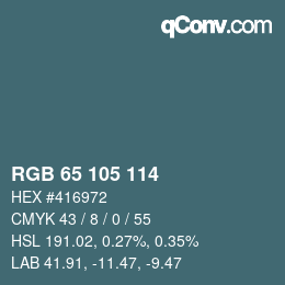 Color code: RGB 65 105 114 | qconv.com