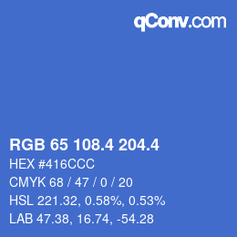 カラーコード: RGB 65 108.4 204.4 | qconv.com